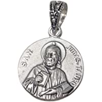 Medalla Colgante Plata Ley 925M San Judas Tadeo 15mm.